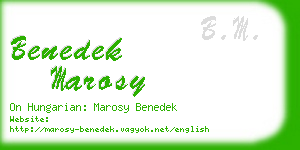 benedek marosy business card